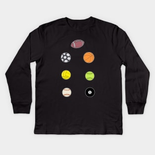 Sports Balls Kids Long Sleeve T-Shirt